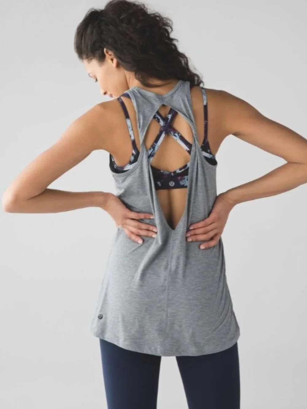 Lululemon Heather Gray Trapeze Twist Tank